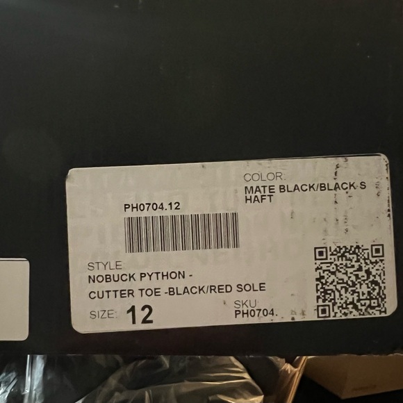 Black Python Cutter Toe Boots - Picture 2 of 5